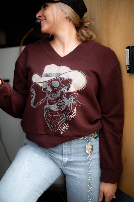 Hell Raiser Maroon V-Neck