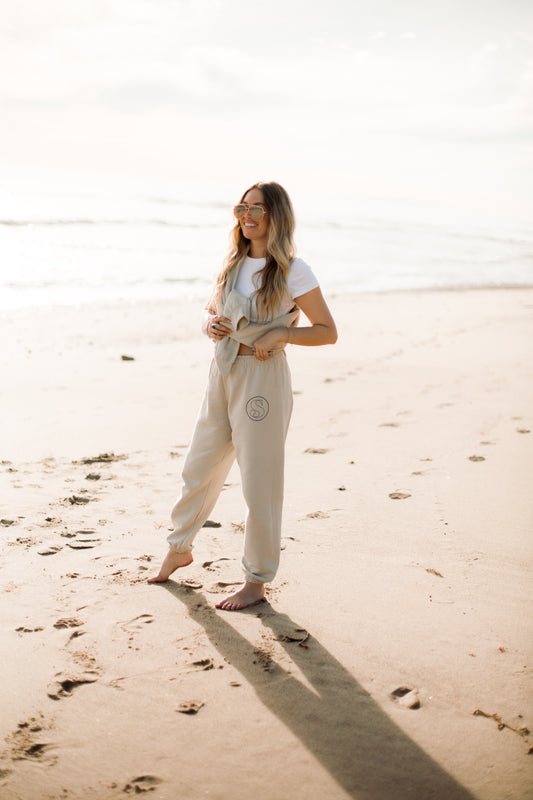 Tan Stovepipe Sweatpants