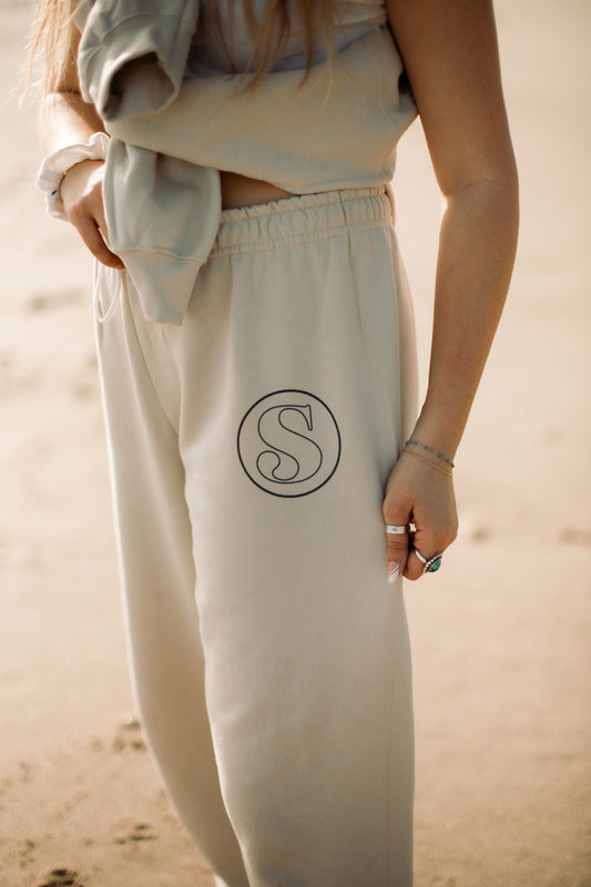 Tan Stovepipe Sweatpants