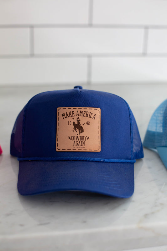 Blue Make America Cowboy Again Hat