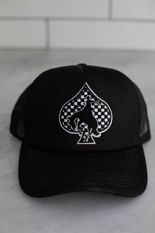 Black Spade Bucking Horse Hat