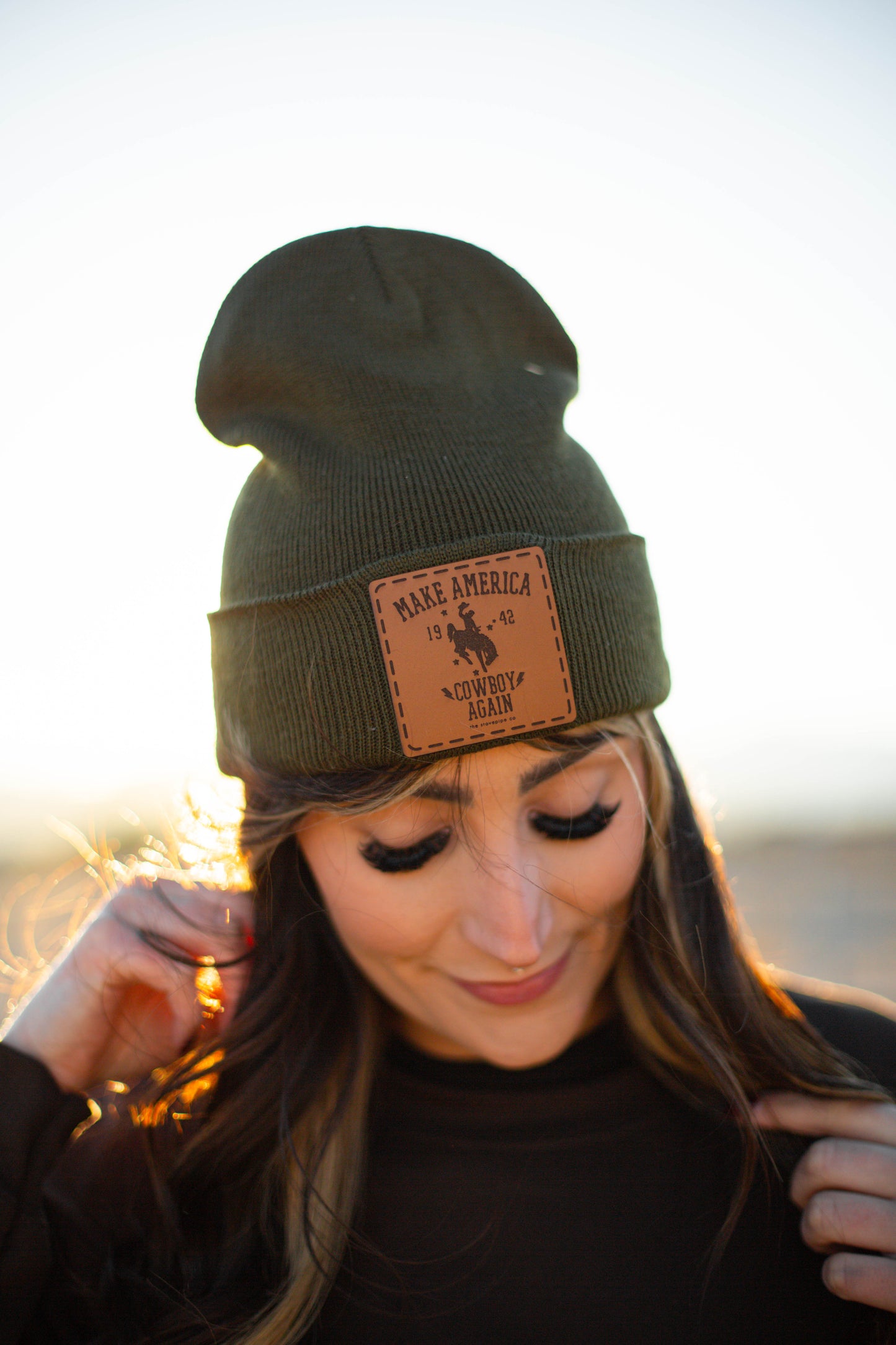 Green Make America Cowboy Again Beanie