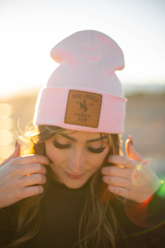 Pink Make America Cowboy Again Beanie