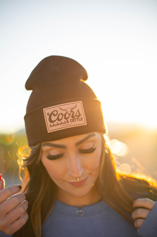 Brown Coors & Cattle Beanie