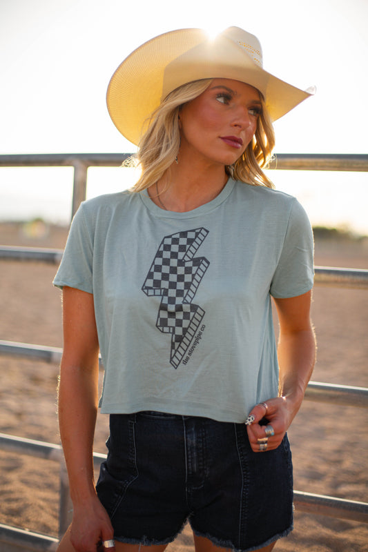Lightning Bolt Crop Tee