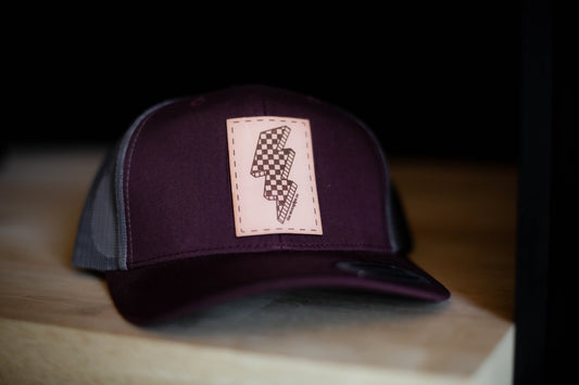 Maroon Lightning Hat