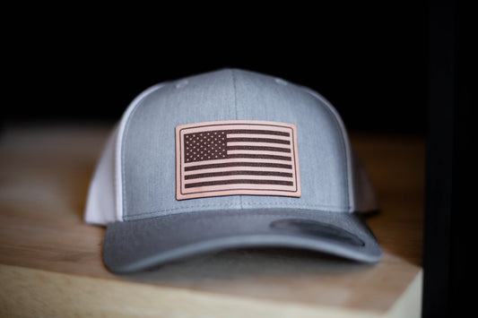 Grey American Flag Hat