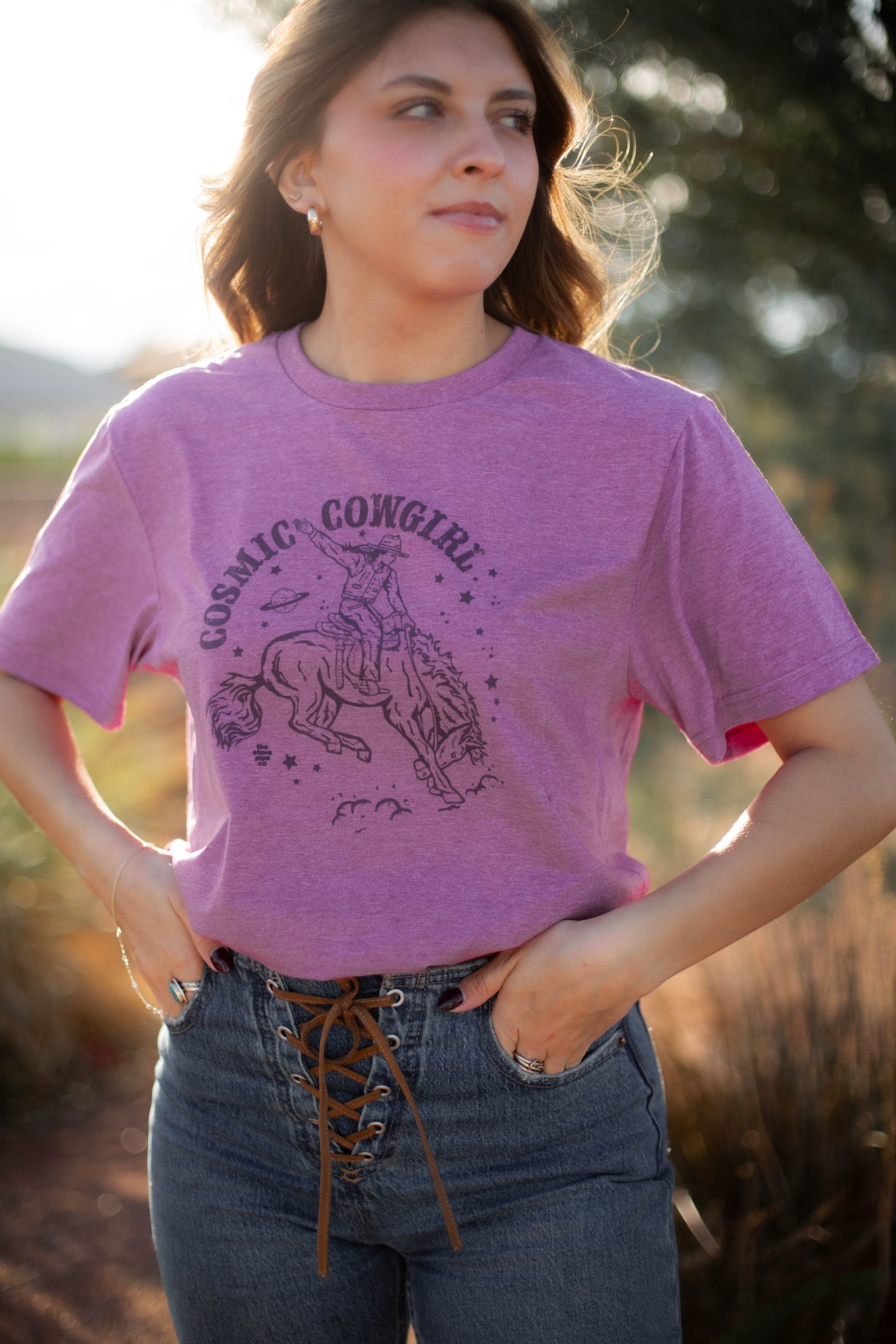Pink Cosmic Cowgirl Tee