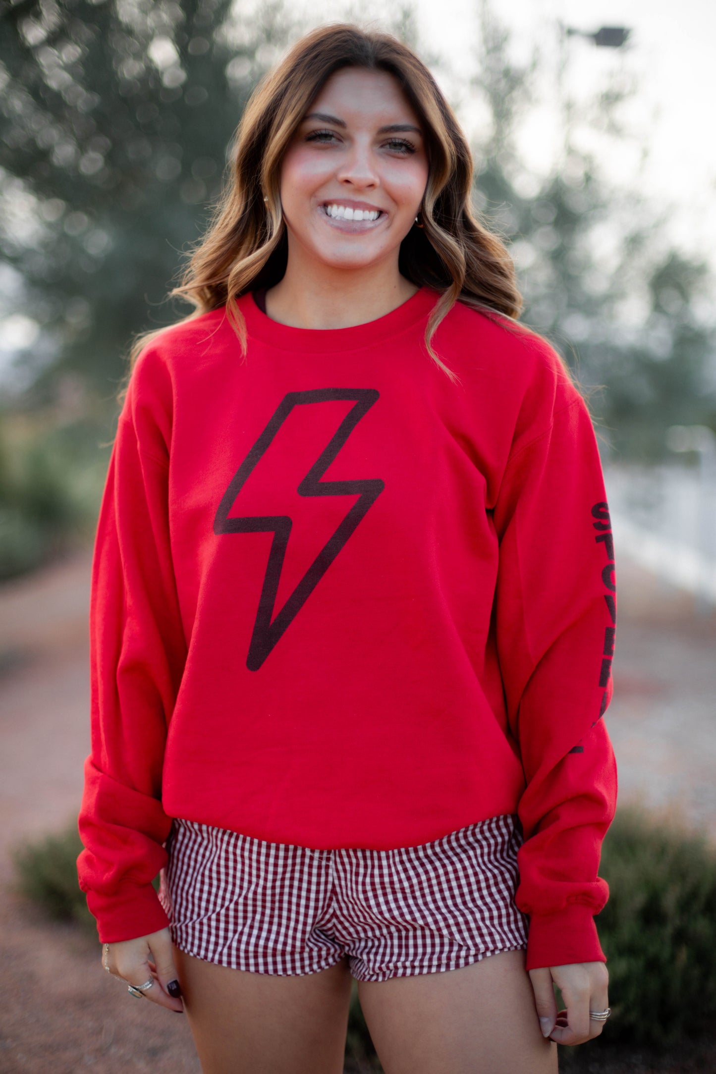 Red Lightning Bolt Crewneck