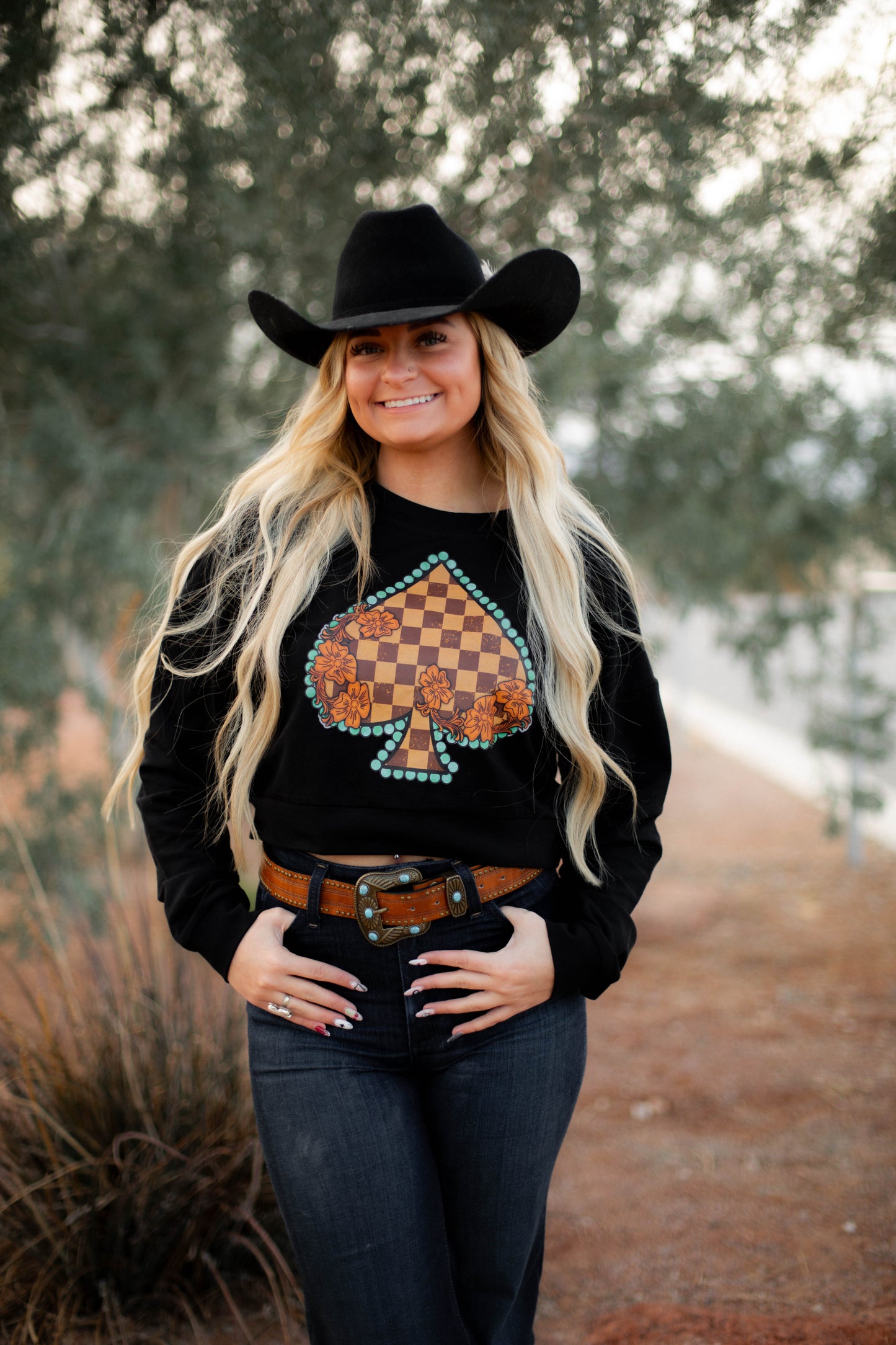 LARGE ONLY - Spade Crop Hoodie