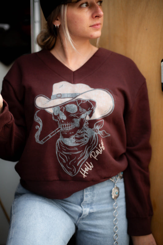 Hell Raiser Maroon V-Neck