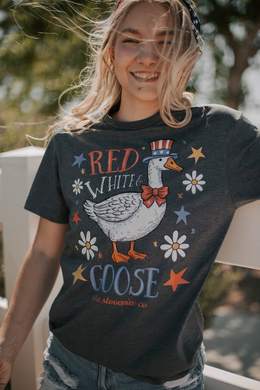 Red White & Goose Tee