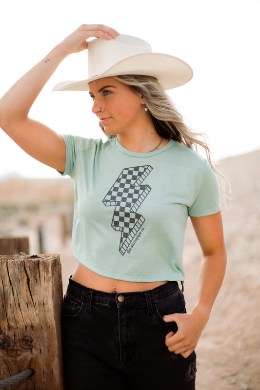 Lightning Bolt Crop Tee