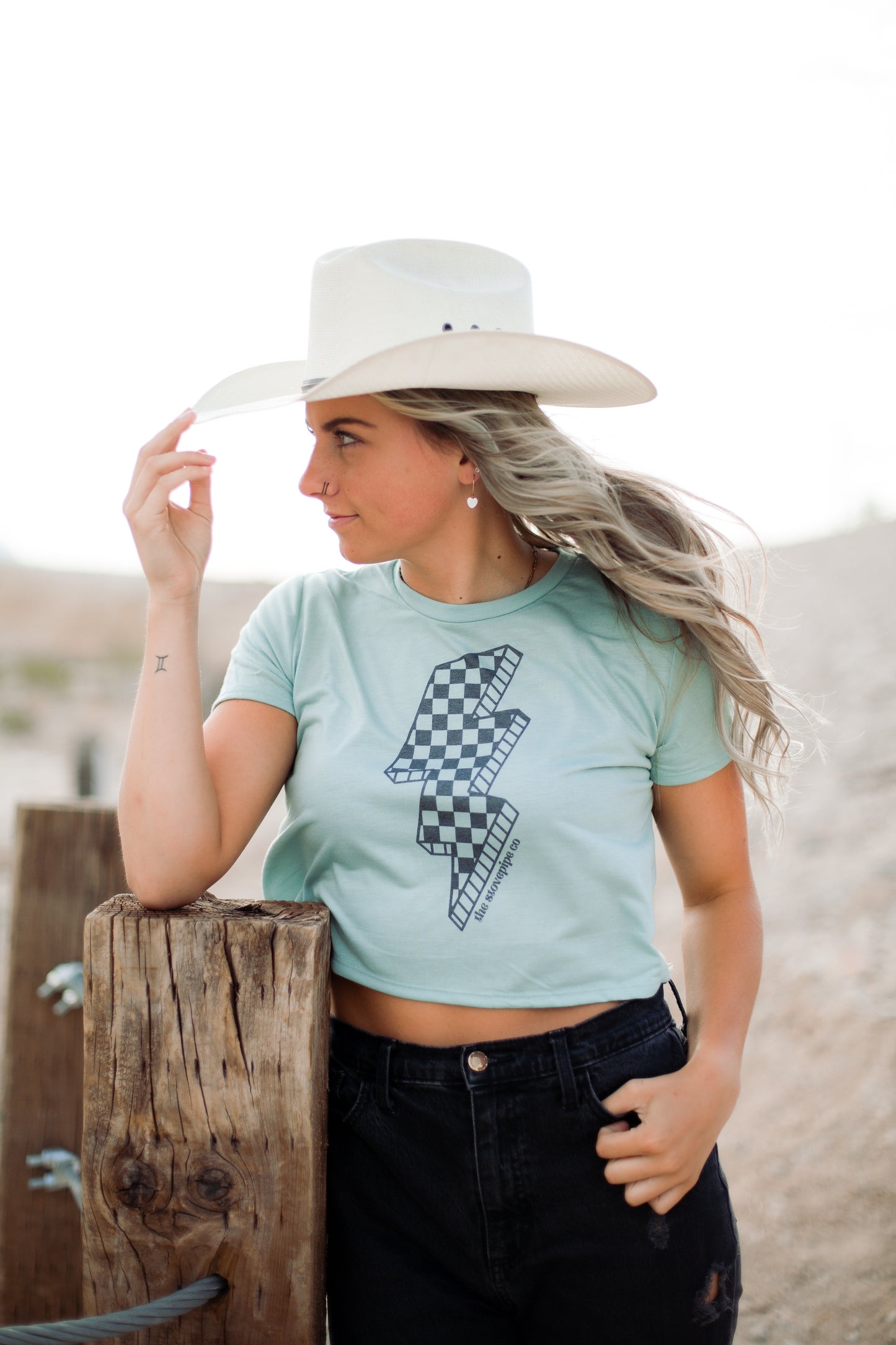 Lightning Bolt Crop Tee