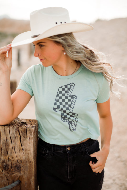 Lightning Bolt Crop Tee