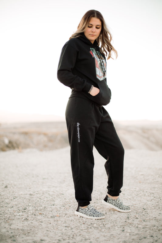 Black Stovepipe Sweatpants