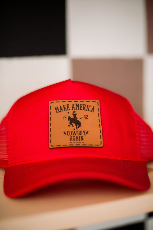 Red Make America Cowboy Again Hat