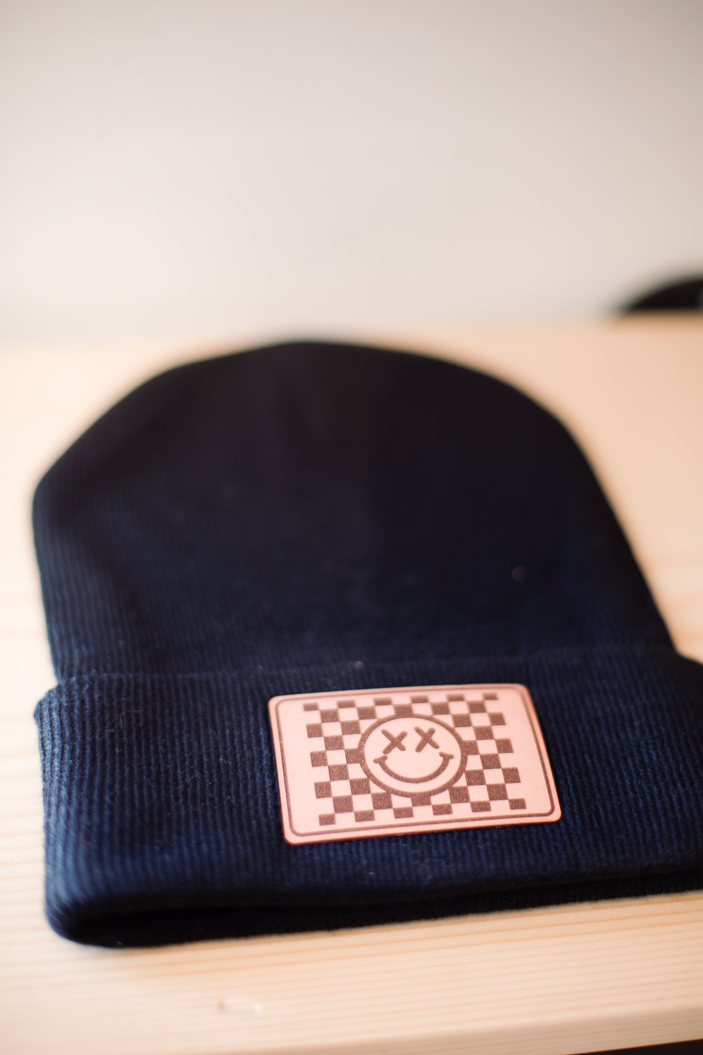 Black Happy Beanie