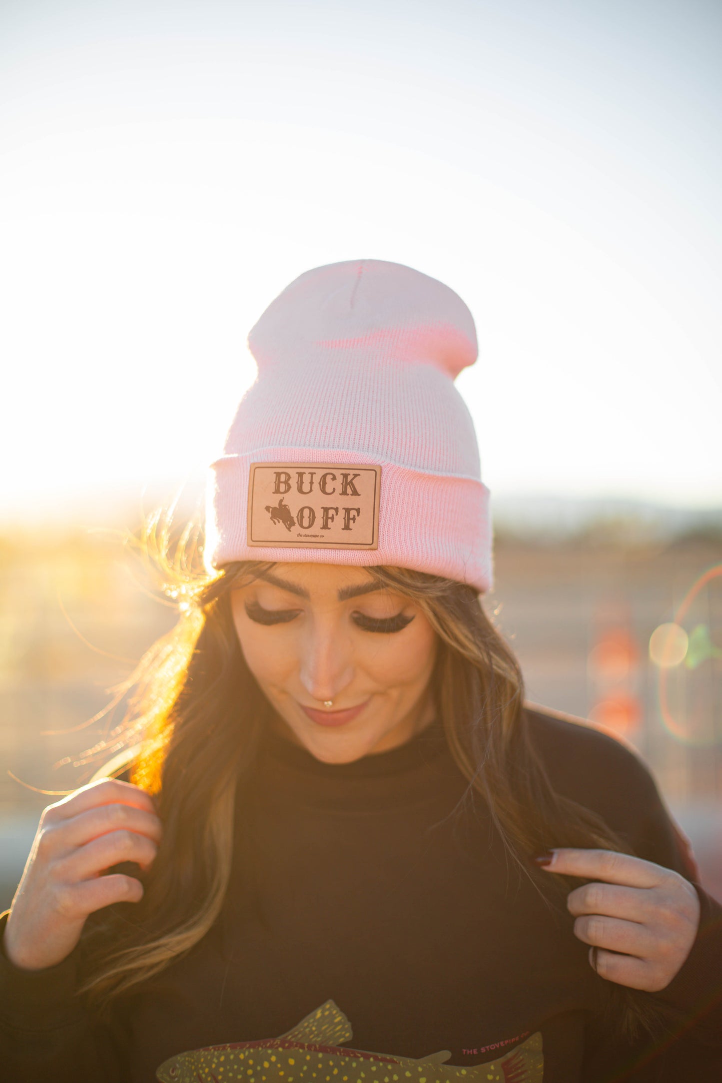 Pink Buck Off Beanie