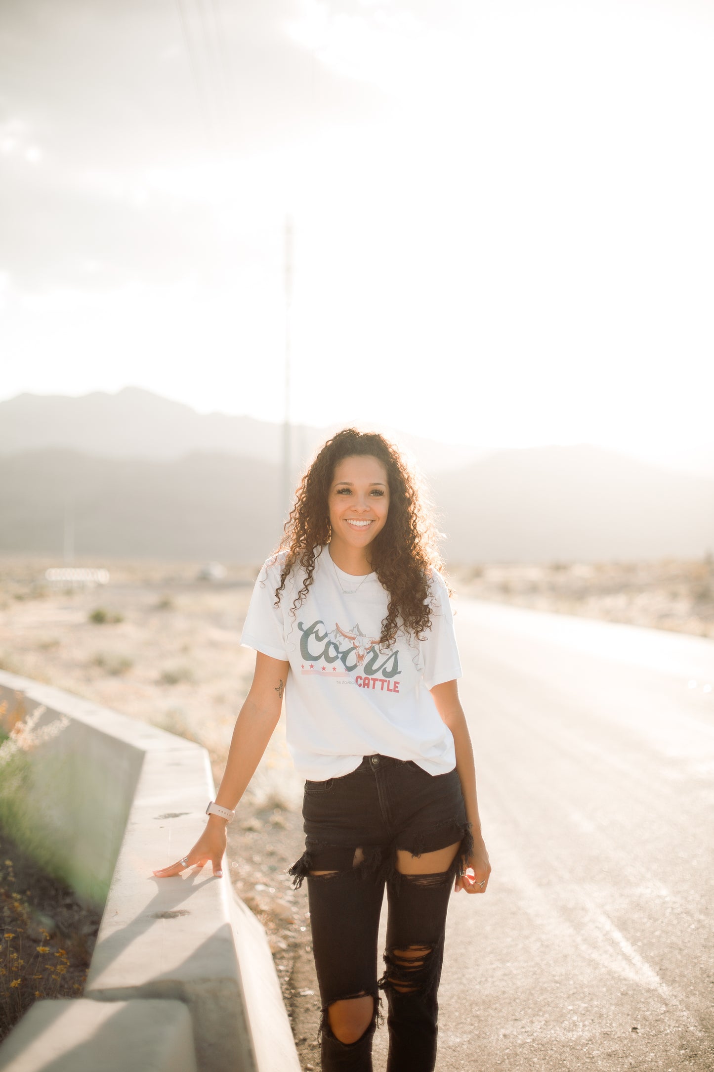 Coors & Cattle White Tee