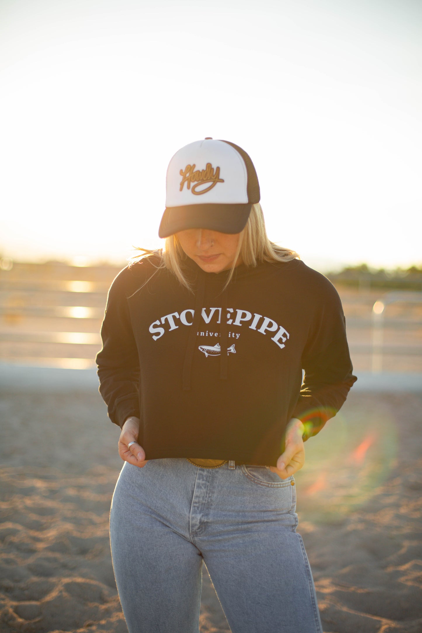 Stovepipe University Crop Hoodie
