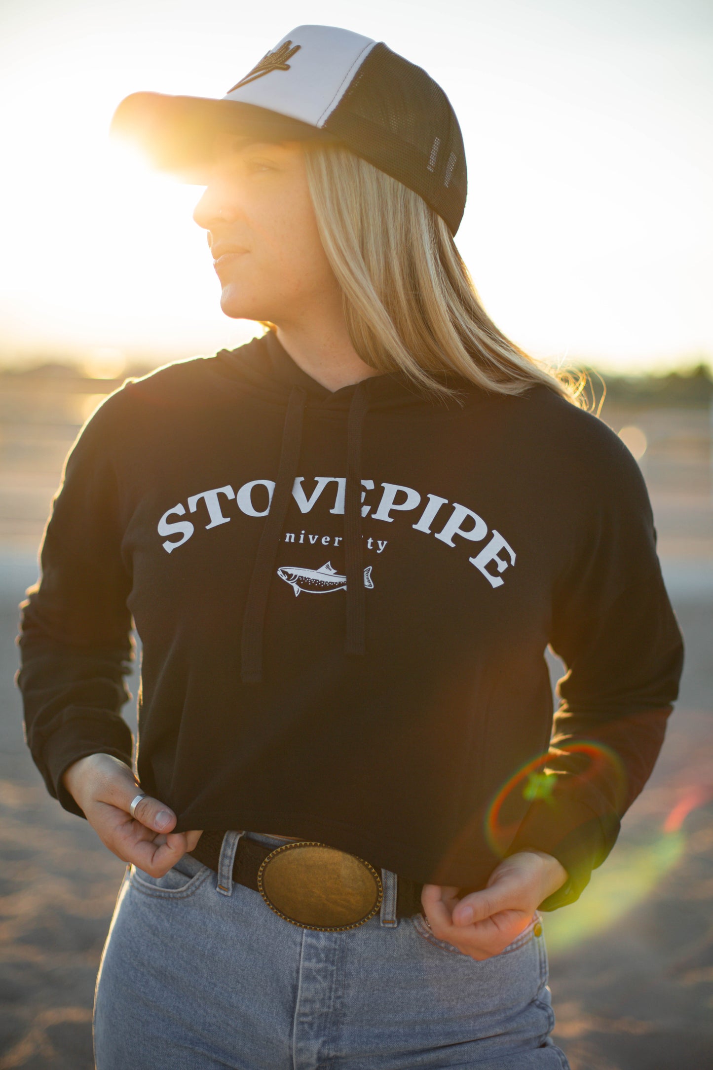 Stovepipe University Crop Hoodie