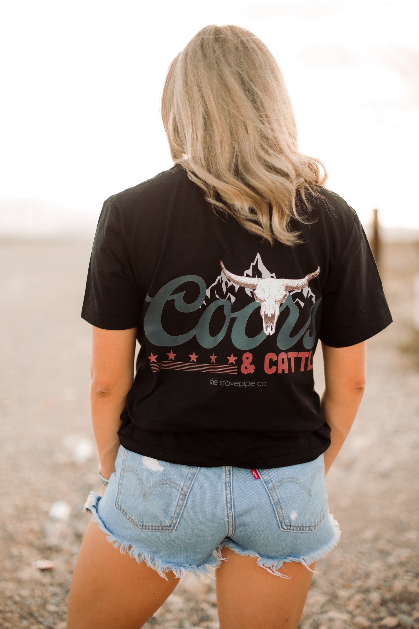 Coors & Cattle Black Tee